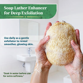 LooLife loofah surface softens when wet for comfortable cleansing.