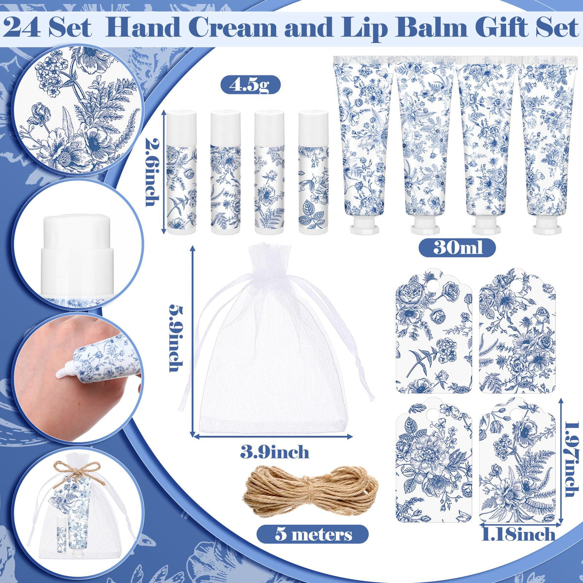 Loopeer blue-flower wedding gift packaging enhances bridal party keepsakes.