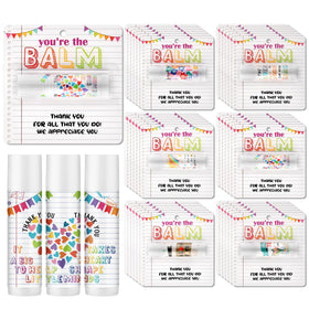 Loopeer lip balm set for teachers with You Are the Balm theme, ready for bulk gifting.
