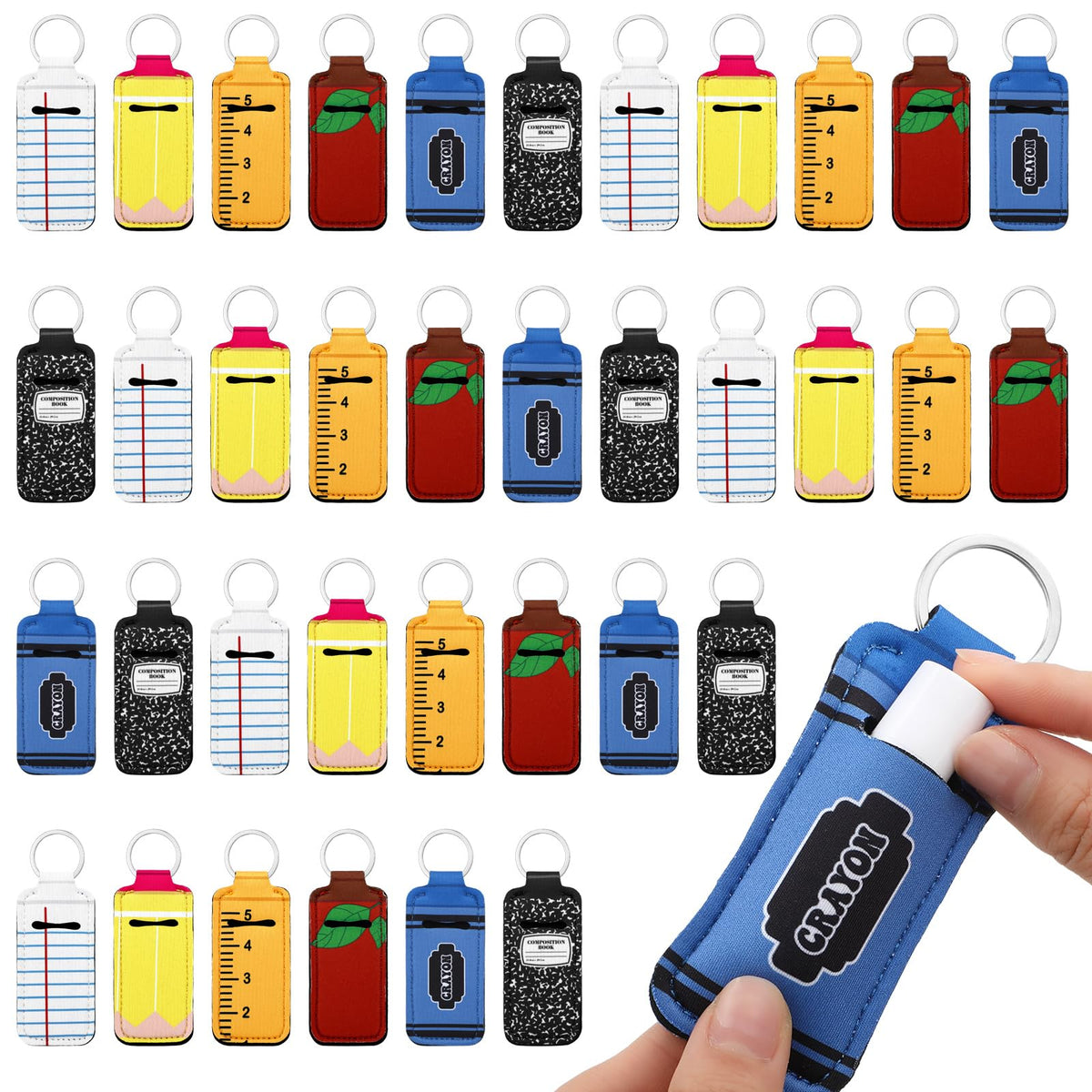 Loopeer lipstick holder with keychain, style 1, keeps lip products organized and accessible.
