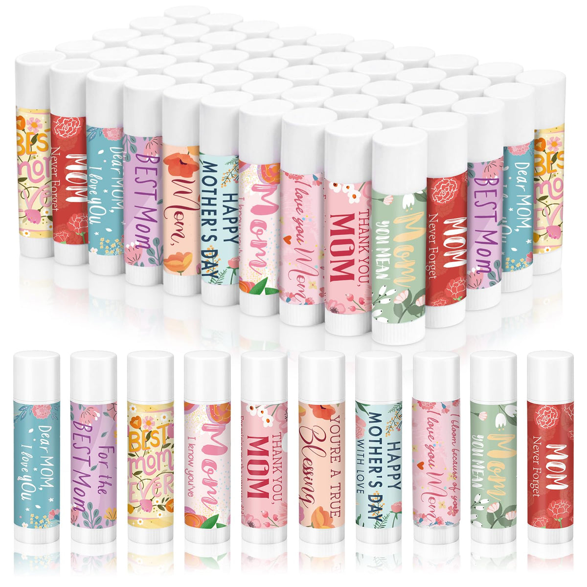 Loopeer Mother's Lip Balm set with flower design for gifting and hydration.