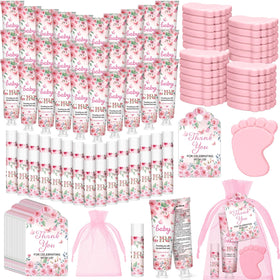 Loopeer pink flowers hand cream 30g in baby shower favor for hydrating guests.
