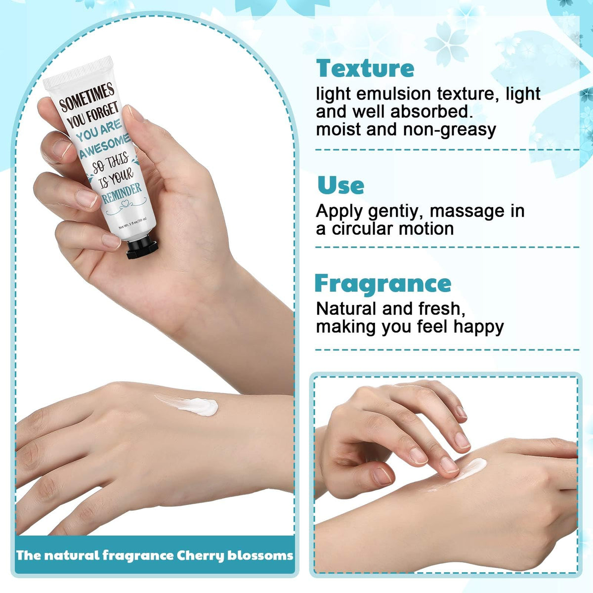 Loopeer sakura fragrance hand cream offers quick absorption and soft scent