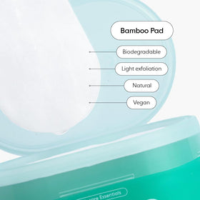 Biodegradable bamboo pads ready for gentle makeup removal