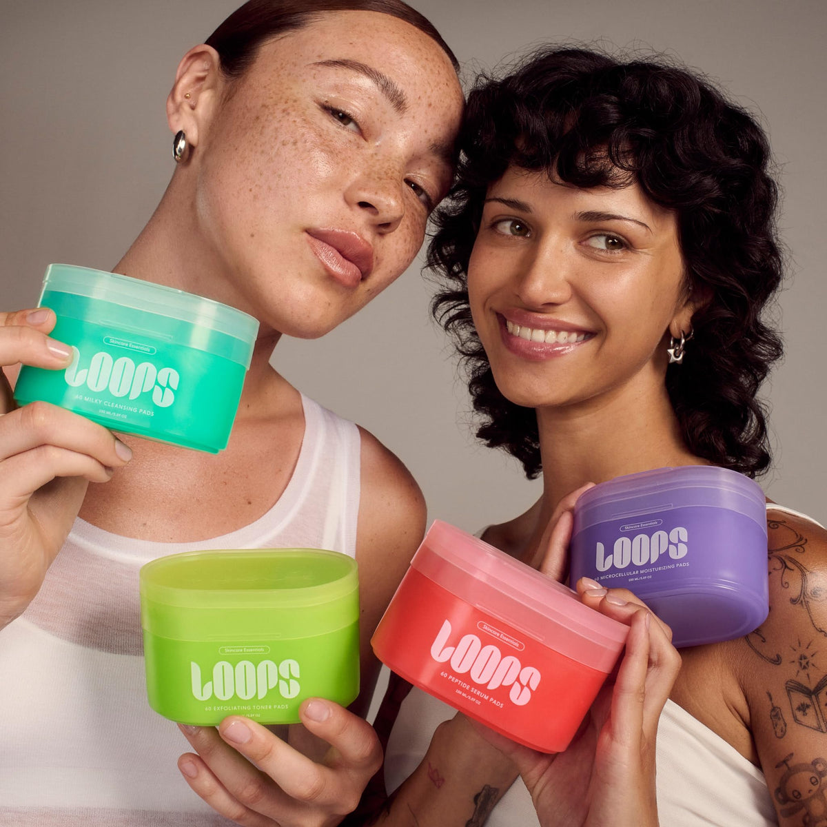 LOOPS dermatologist-approved clean formula indicating paraben-free and sulfate-free.