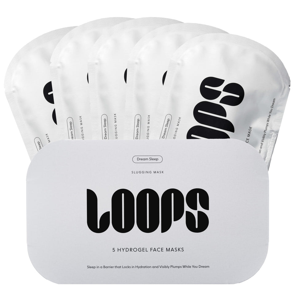 LOOPS Dream Sleep nighttime hydrogel mask packaging for gentle overnight care