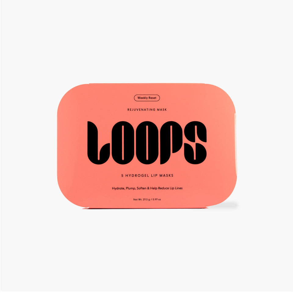 LOOPS Weekly Reset Lip Mask packaging signals premium hydration for lips.