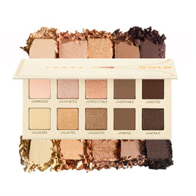 LORAC Unzipped Gold palette swatches show rich mattes and shimmers for versatile looks.