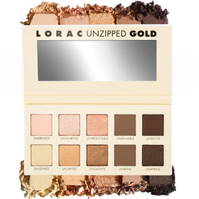 LORAC Unzipped Gold mini Behind The Scenes Eye Primer included for lasting color.