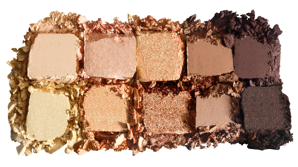 LORAC Unzipped Gold Unlocked shimmer shade swatch adds bright daytime sparkle.