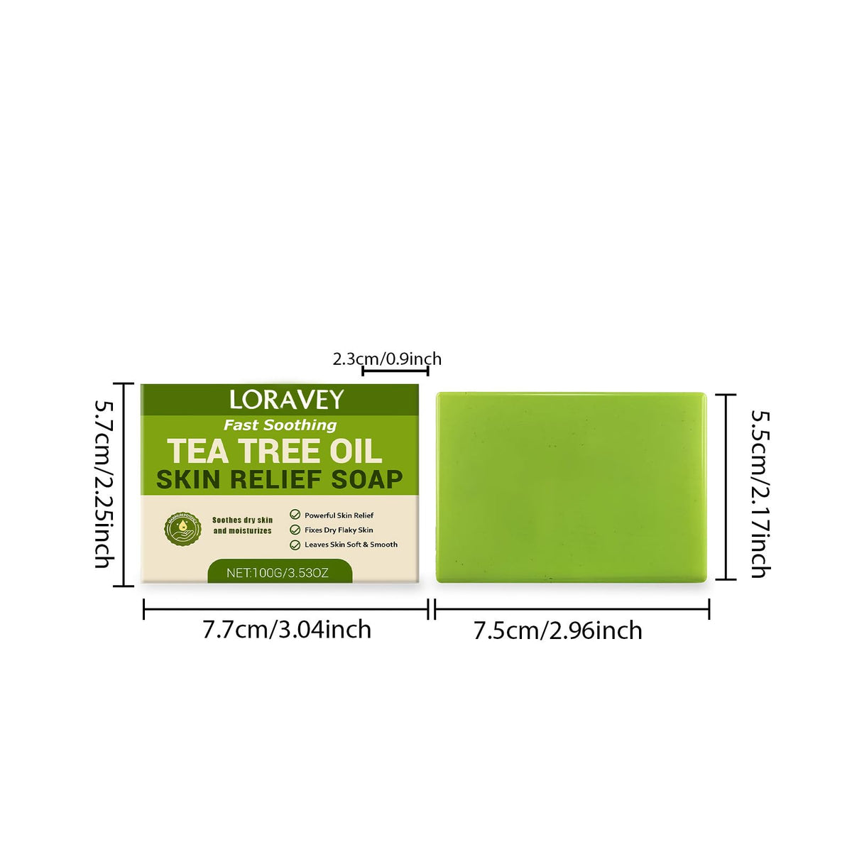 Natural ingredients in Loravey soap bar for clean, refreshed skin.