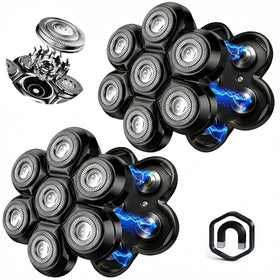LOREAD 7-head magnetic shaver head replacement for secure, close shave