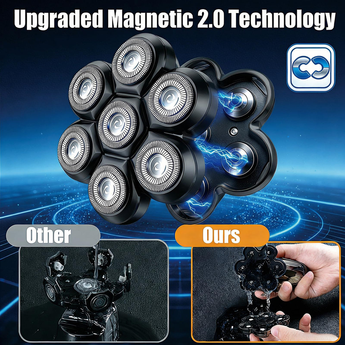 LOREAD black shaver head replacement for sleek look and reliable performance