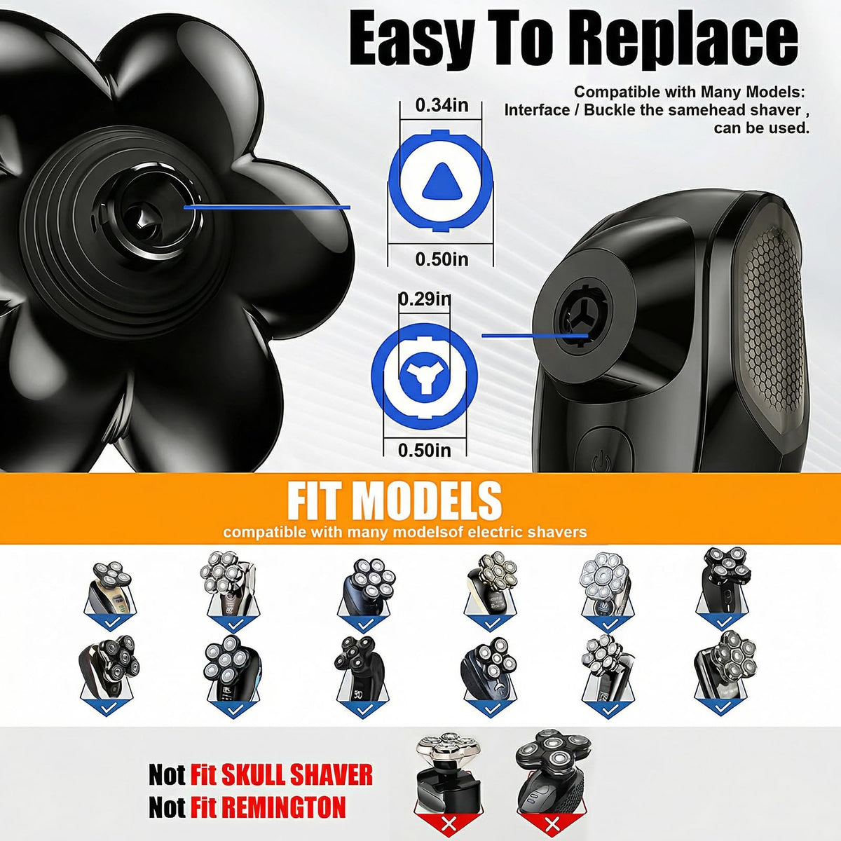 LOREAD hypoallergenic floating blades adapt to head curves for comfort
