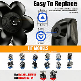 LOREAD hypoallergenic floating blades adapt to head curves for comfort