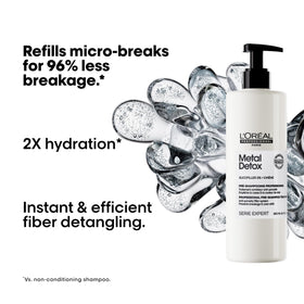 L’Oréal Professionnel Paris Metal Detox refills micro-breaks to reduce porosity.