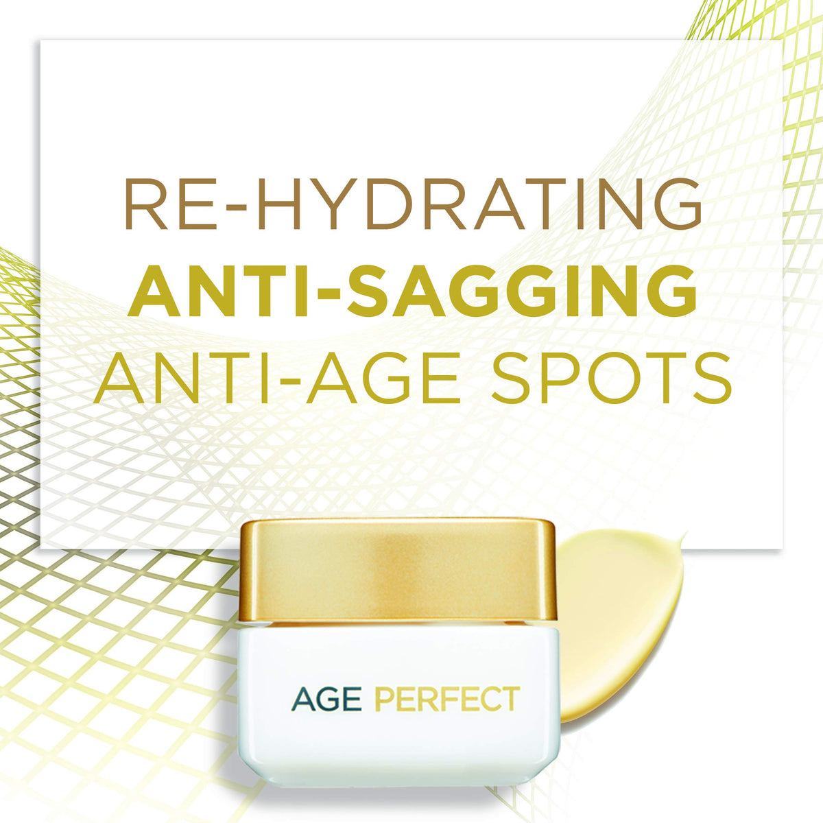 L'Oreal Paris Age Perfect Eye Cream on skin ready for gentle massage.