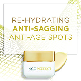 L'Oreal Paris Age Perfect Eye Cream on skin ready for gentle massage.