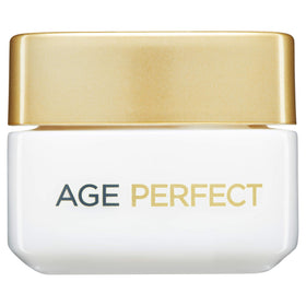 L'Oreal Paris Age Perfect Eye Cream texture close-up with creamy consistency.