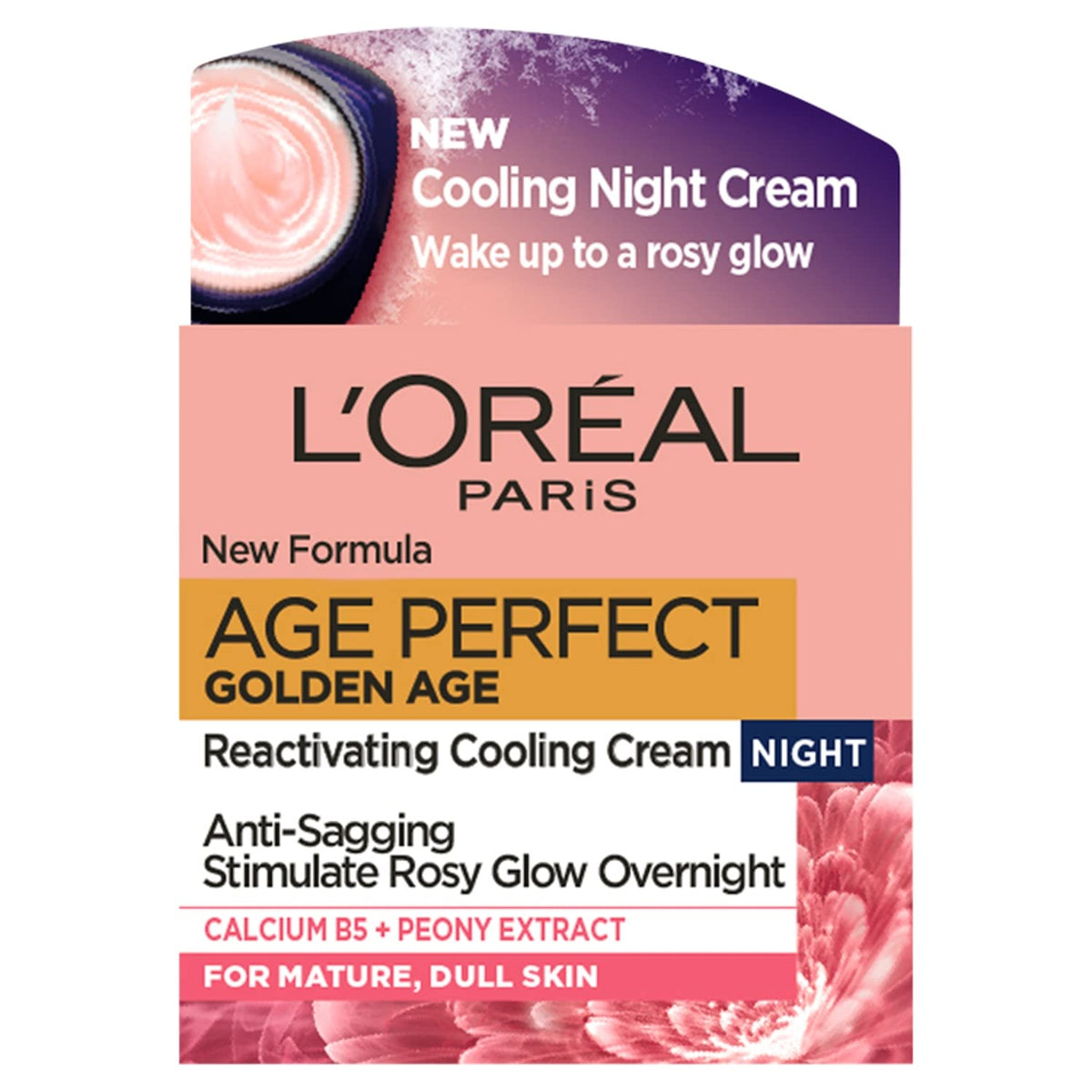 L'Oreal Paris Age Perfect Golden Age Night Cream jar closeup for nourishing night care