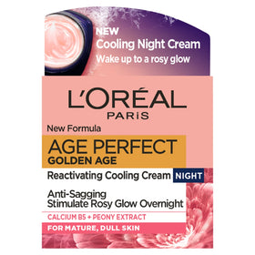 L'Oreal Paris Age Perfect Golden Age Night Cream jar closeup for nourishing night care