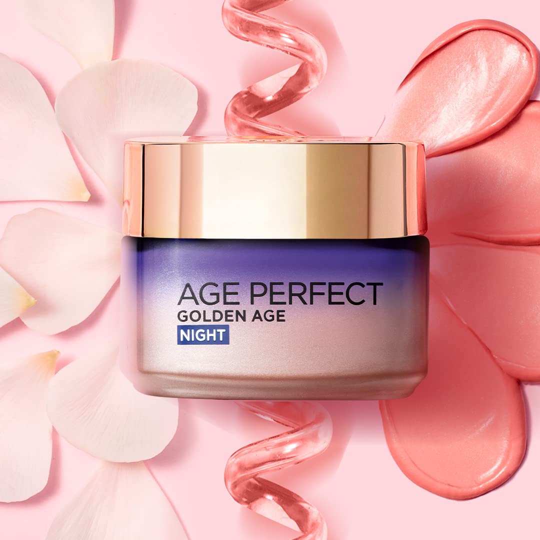 L'Oreal Paris Age Perfect Golden Age Night Cream peony-extract closeup highlights glow reactivation