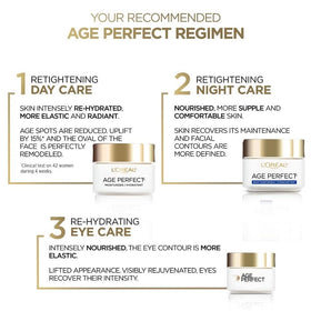 L'Oreal Paris Age Perfect Night Cream non-greasy texture for overnight hydration.