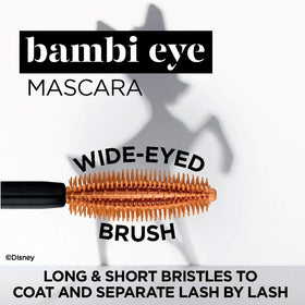 L'Oreal Paris Bambi Eye lashes after application show lifted, defined, wide-open look.