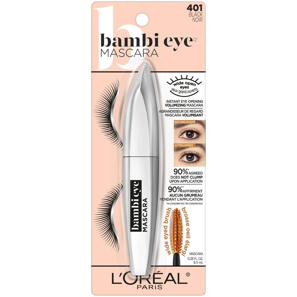L'Oreal Paris Bambi Eye wand closeup highlighting long and short bristles for lash separation.