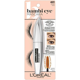 L'Oreal Paris Bambi Eye wand closeup highlighting long and short bristles for lash separation.