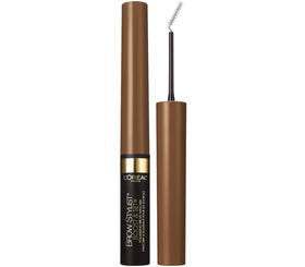 L’Oréal Paris Brow Stylist Boost and Set Brow Mascara in Light Brunette with precise angled brush for long-lasting shaping.