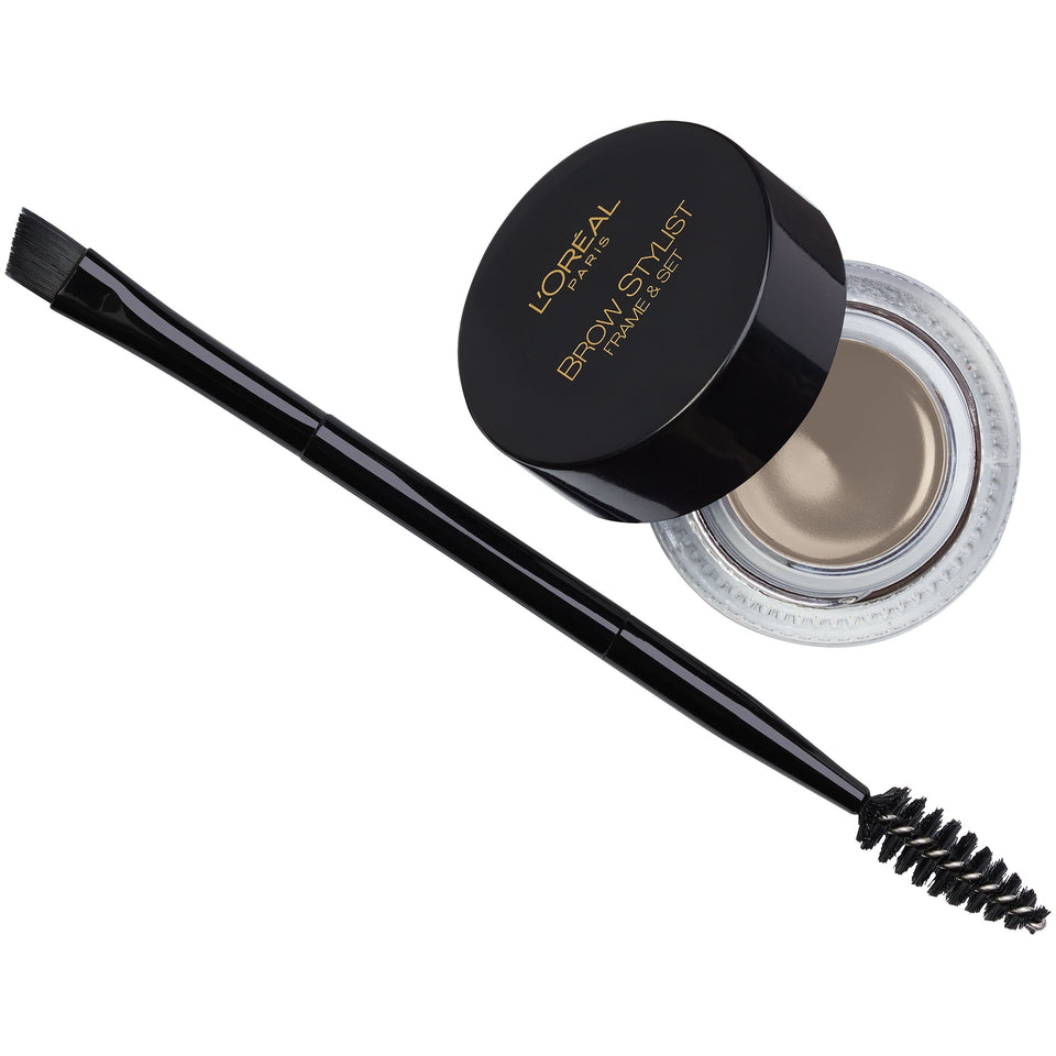 L'Oreal Paris Brow Stylist Frame & Set blonde pomade swatch for natural definition