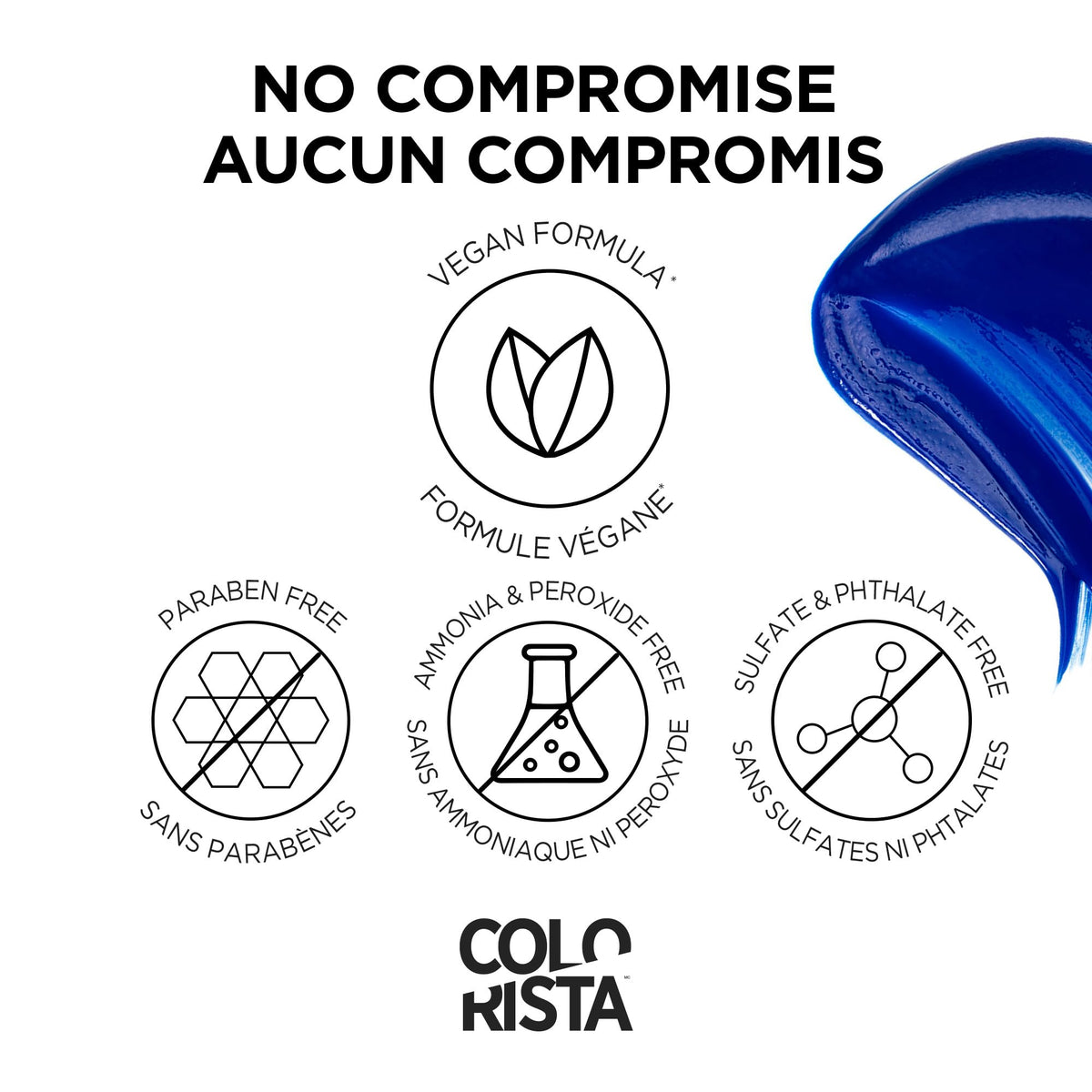 L’Oréal Paris Colorista Metallic Blue hair mask texture close-up