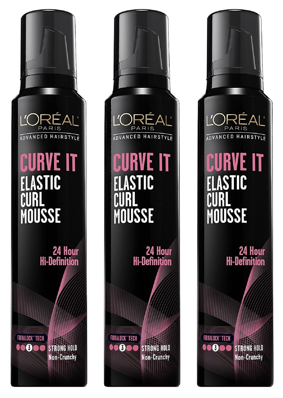 L’Oréal Paris Curve It Curl Mousse bottle pour shows lightweight curl definition