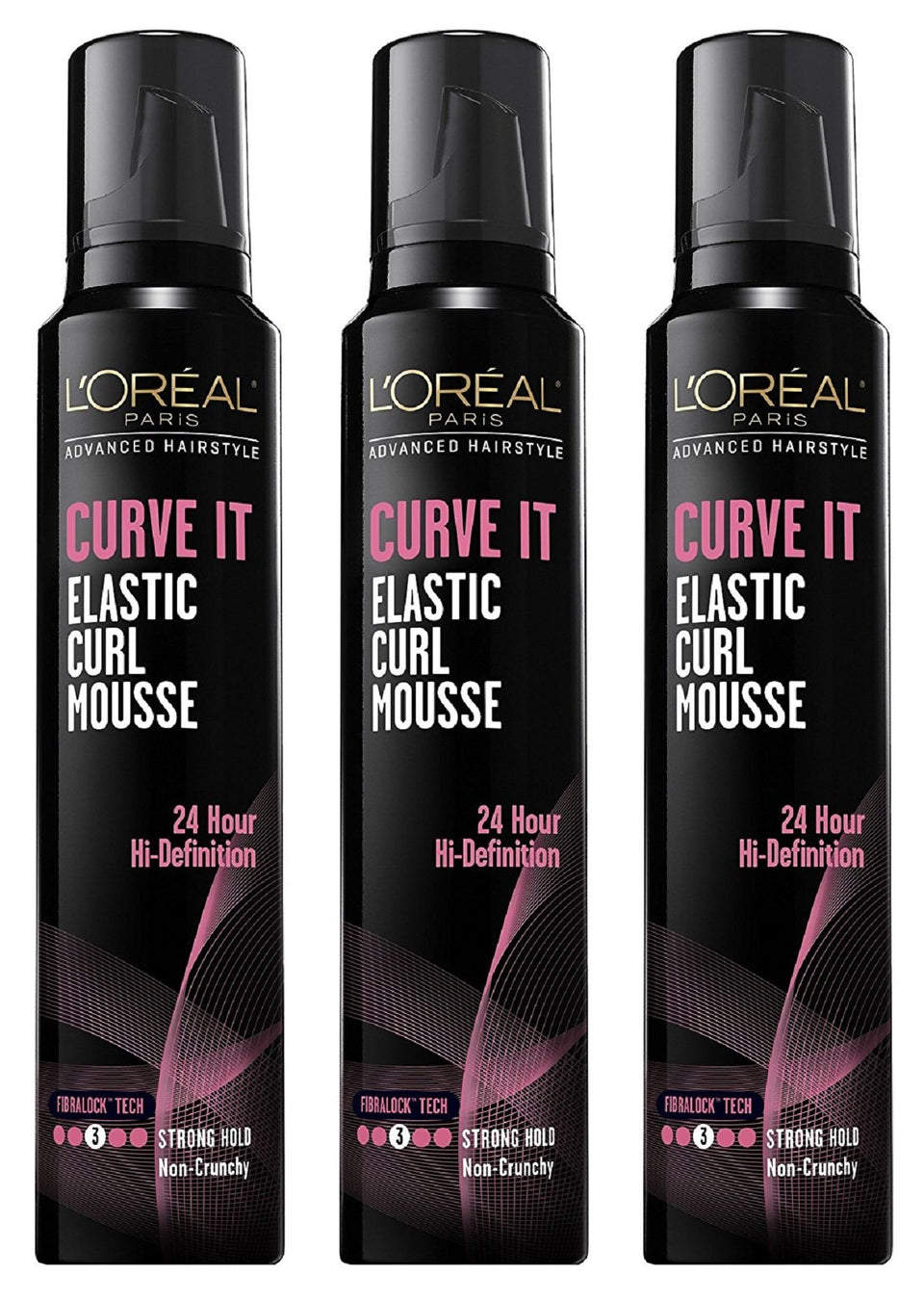 L’Oréal Paris Curve It Curl Mousse bottle pour shows lightweight curl definition