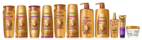 Bathroom scene with Elvive Extraordinary Oil Conditioner ready to use.