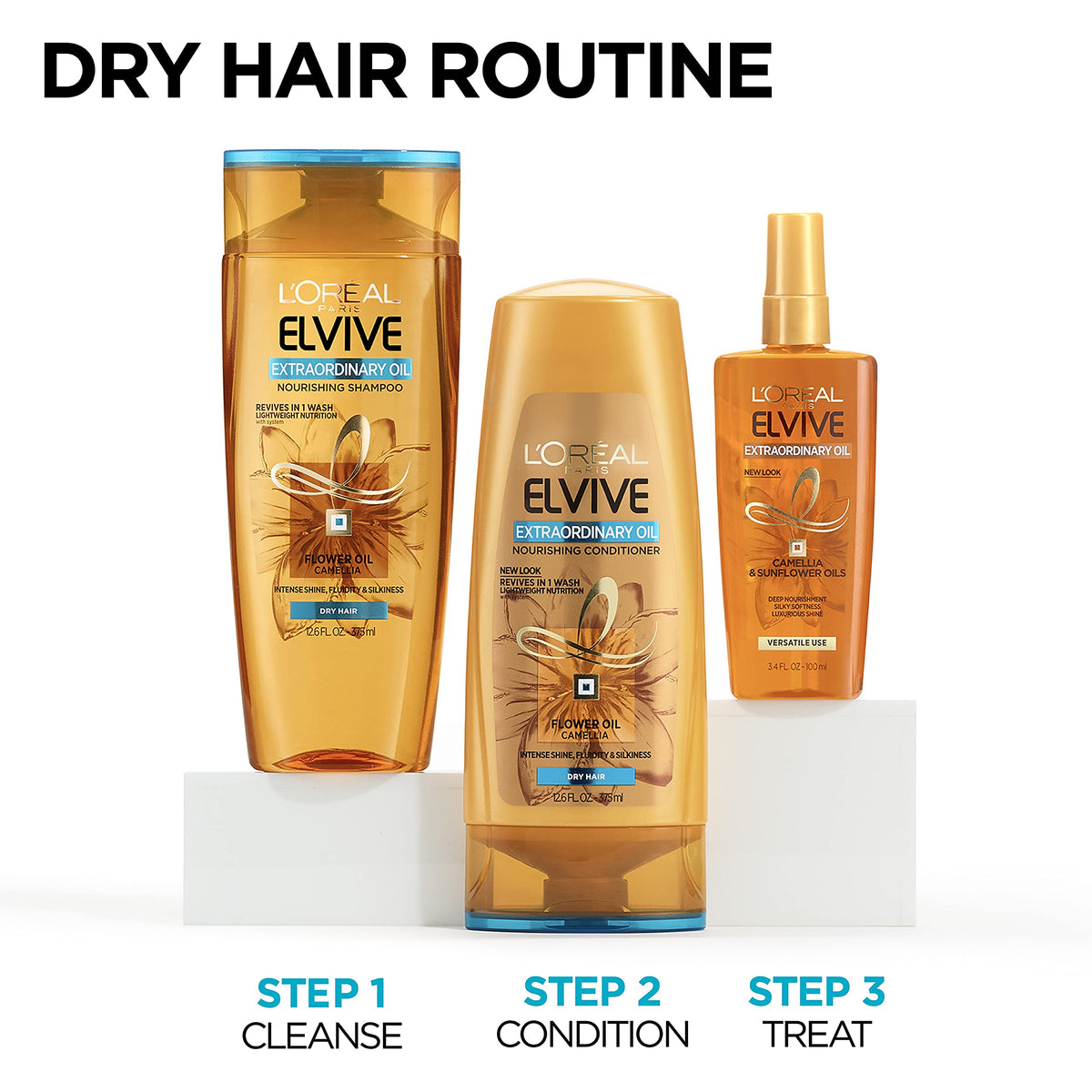 Close-up of shiny, lustrous hair from Extraordinary Oil conditioner.