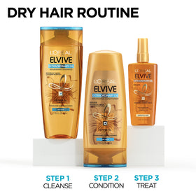 Close-up of shiny, lustrous hair from Extraordinary Oil conditioner.