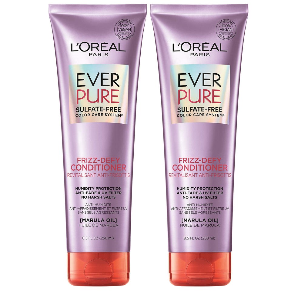 L'Oreal Paris EverPure Frizz-Defy bottle pour with Marula Oil for frizz control
