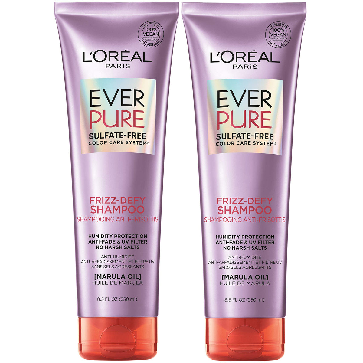 L’Oréal Paris EverPure Frizz Defy bottle front—sulfate-free color-safe care