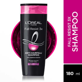 L'Oreal Paris Fall Repair 3X packaging graphic emphasizing triple-action care.