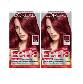 L'Oreal Paris Feria 2-pack showing multi-faceted shimmering color for bold results.