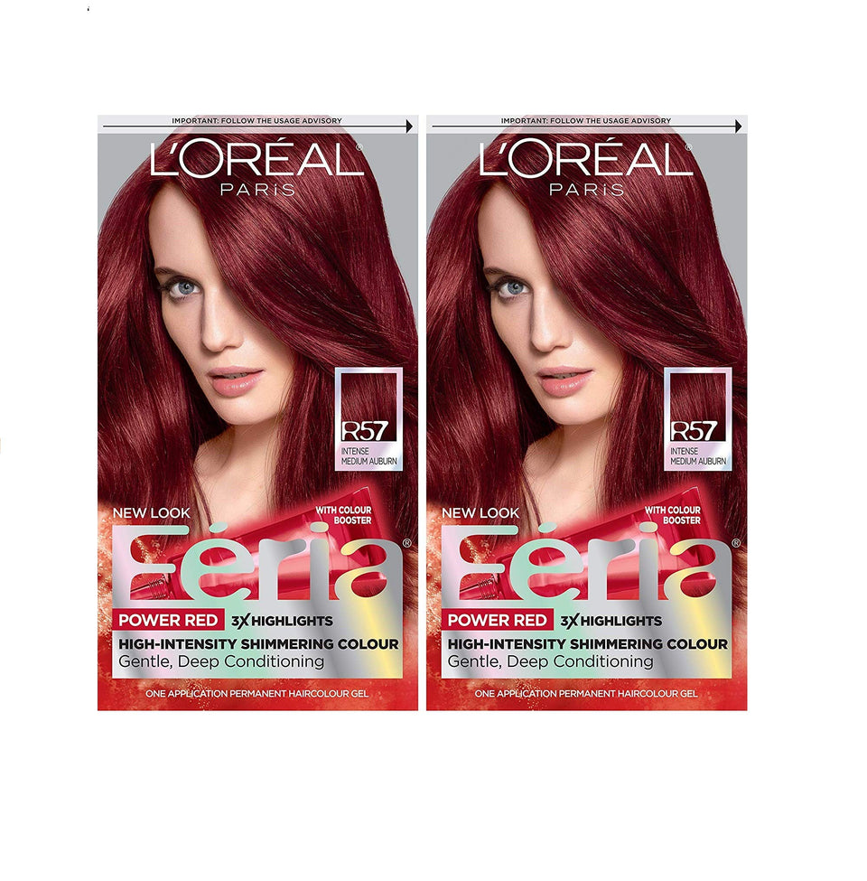 L'Oreal Paris Feria 2-pack showing multi-faceted shimmering color for bold results.