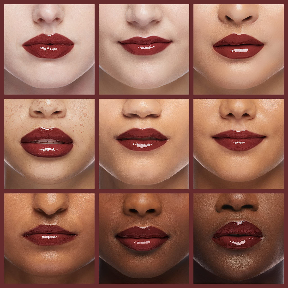 L'Oreal Paris Infallible Raisin on lips displaying rich color and gloss