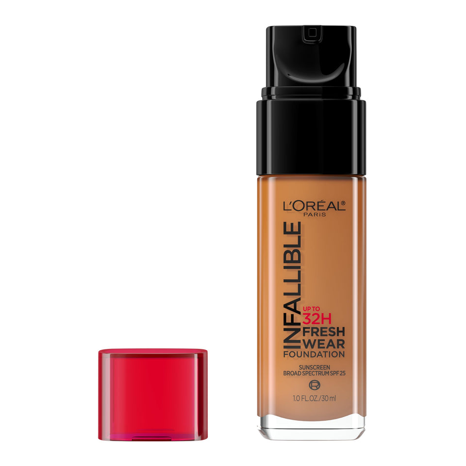 L'Oréal Paris Infallible Fresh Wear Hazelnut bottle shows longwear finish
