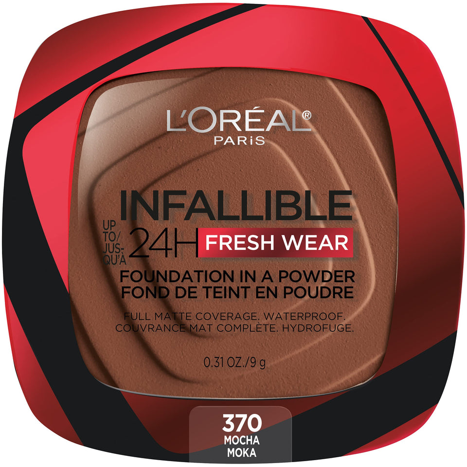 L'Oreal Paris Infallible Fresh Wear powder foundation Mocha compact for long-lasting coverage