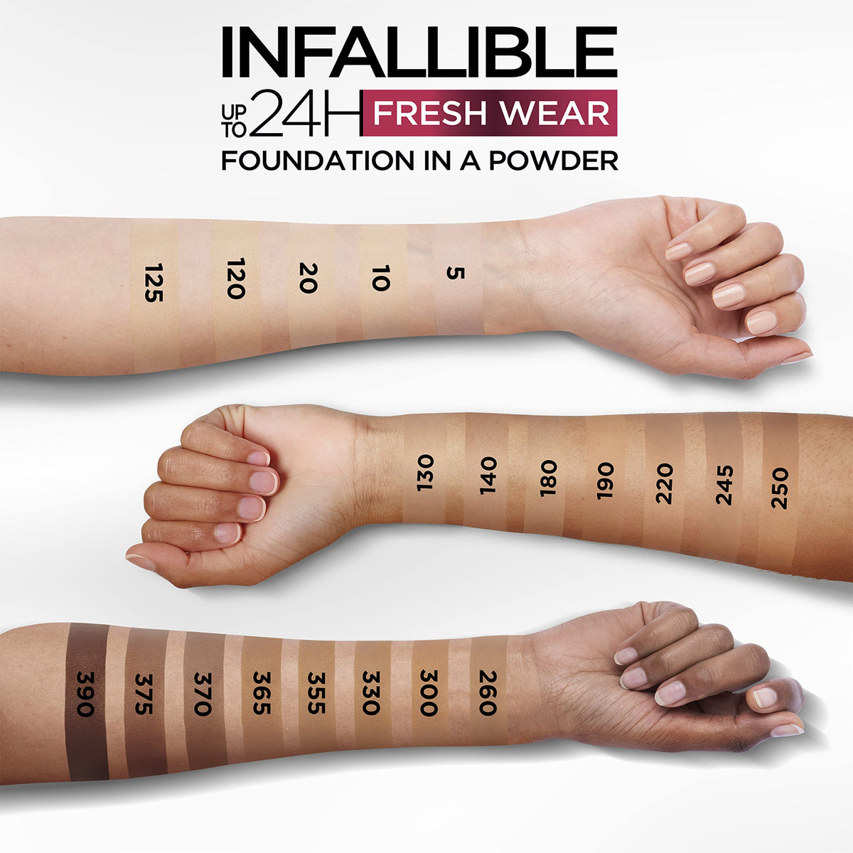 Compact packaging shown for on-the-go use with Infallible Fresh Wear foundation
