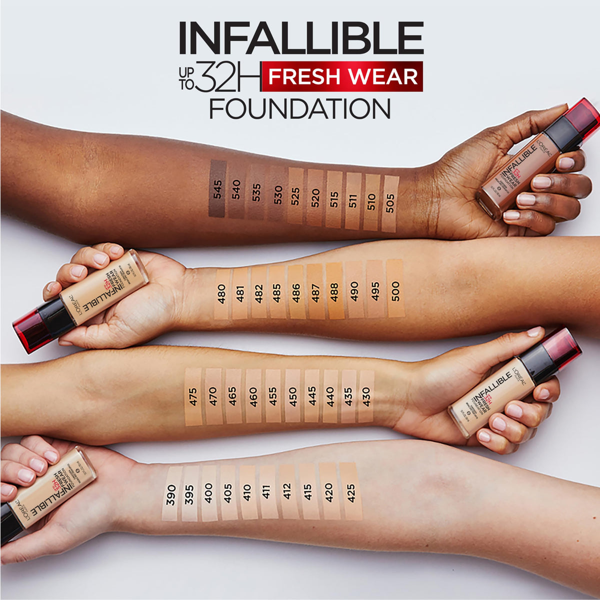 L'Oreal Paris Infallible Fresh Wear SPF 25 matte finish on skin