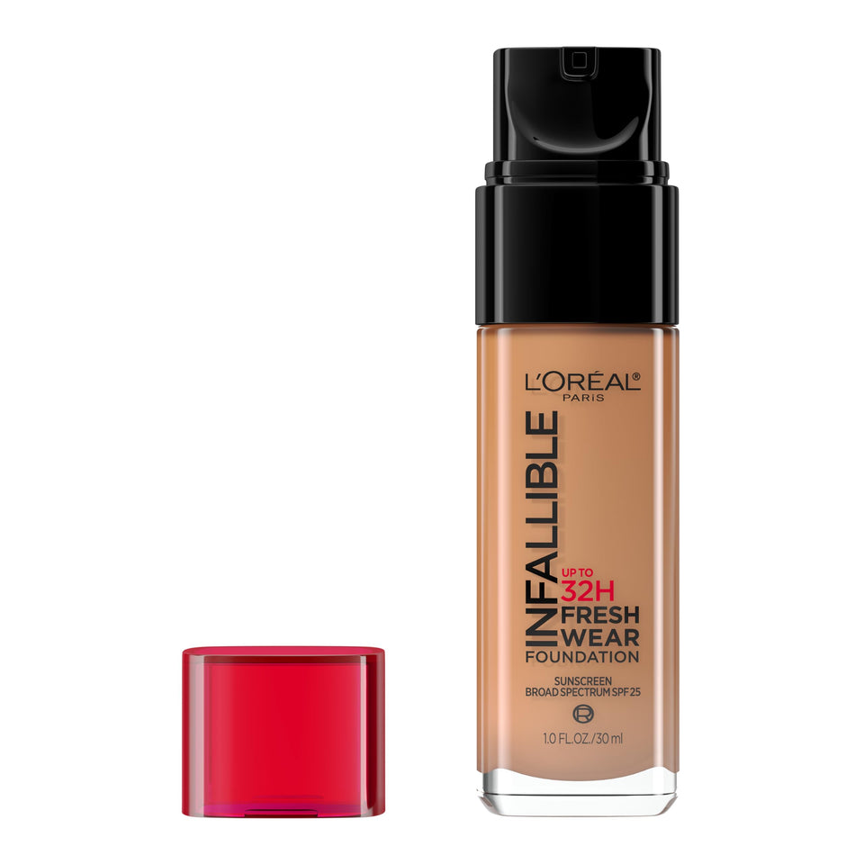 L'Oreal Paris Infallible Fresh Wear toffee pump shows smooth long-wear foundation