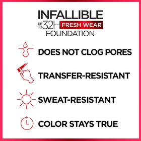 Packaging variation across markets for Infallible Fresh Wear.